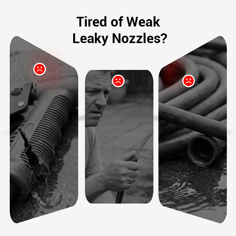 High-pressure water gun – 3 interchangeable nozzles, durable aluminium alloy & powerful