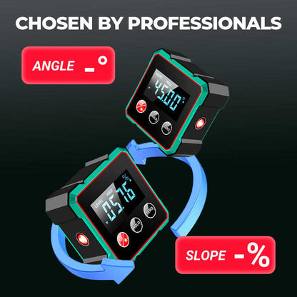 4-Side Magnetic Digital Angle Gauge with Laser